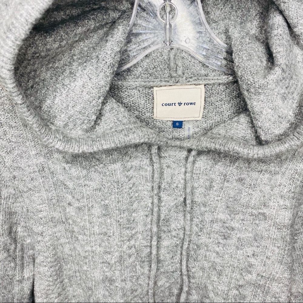 Court & Rowe Hoodie Sweater Women Light Blue Cable Knit Pullover S - Picture 4 of 4
